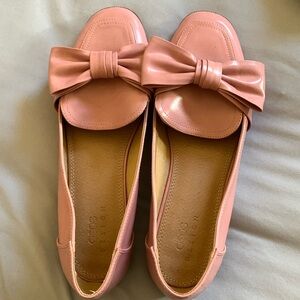 ASOS pink bow loafers